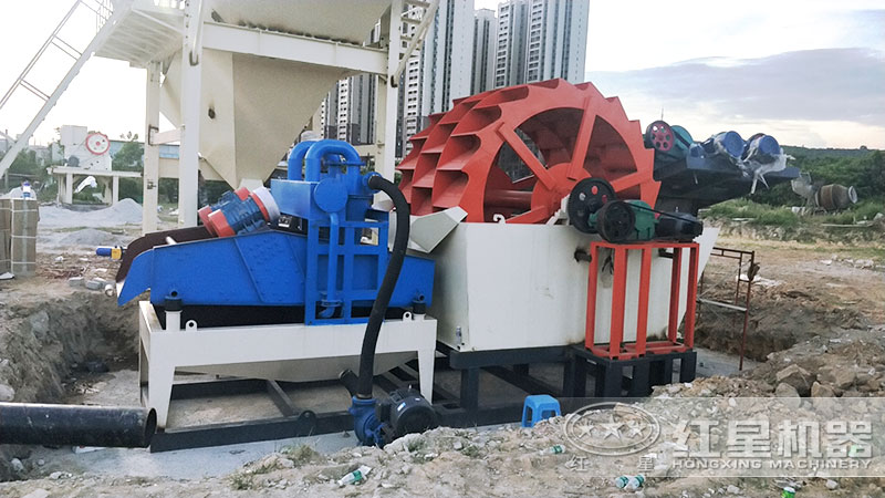 大型洗砂機(jī)搭配細(xì)沙回收一體機(jī)作業(yè)