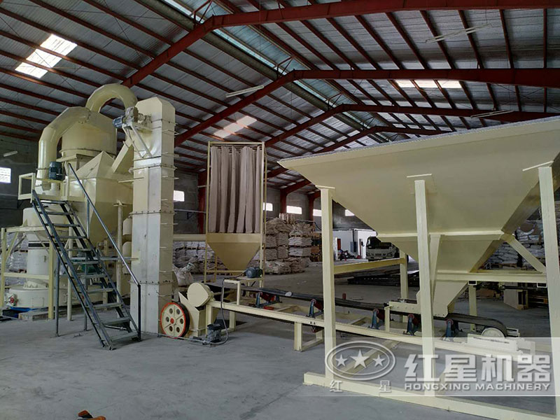 一套磨粉生產(chǎn)線已投產(chǎn)，紅星機(jī)器客戶現(xiàn)場