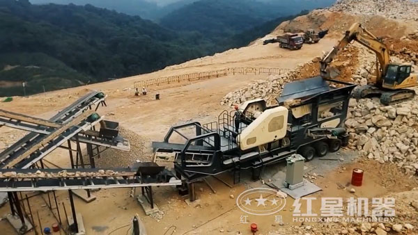 移動破碎站工作現(xiàn)場