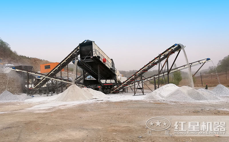 移動(dòng)石子機(jī)多機(jī)組合作業(yè)