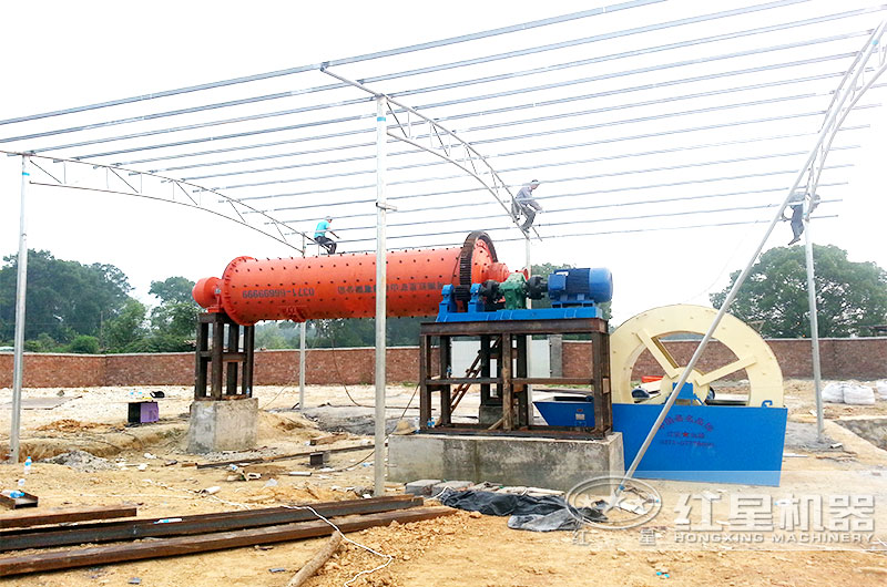 球磨機(jī)制砂現(xiàn)場