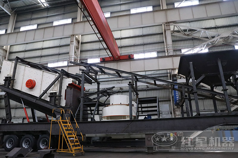 車載移動(dòng)式制砂機(jī)生產(chǎn)車間