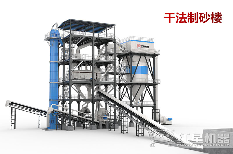 干法制砂機生產(chǎn)石灰石，3D圖